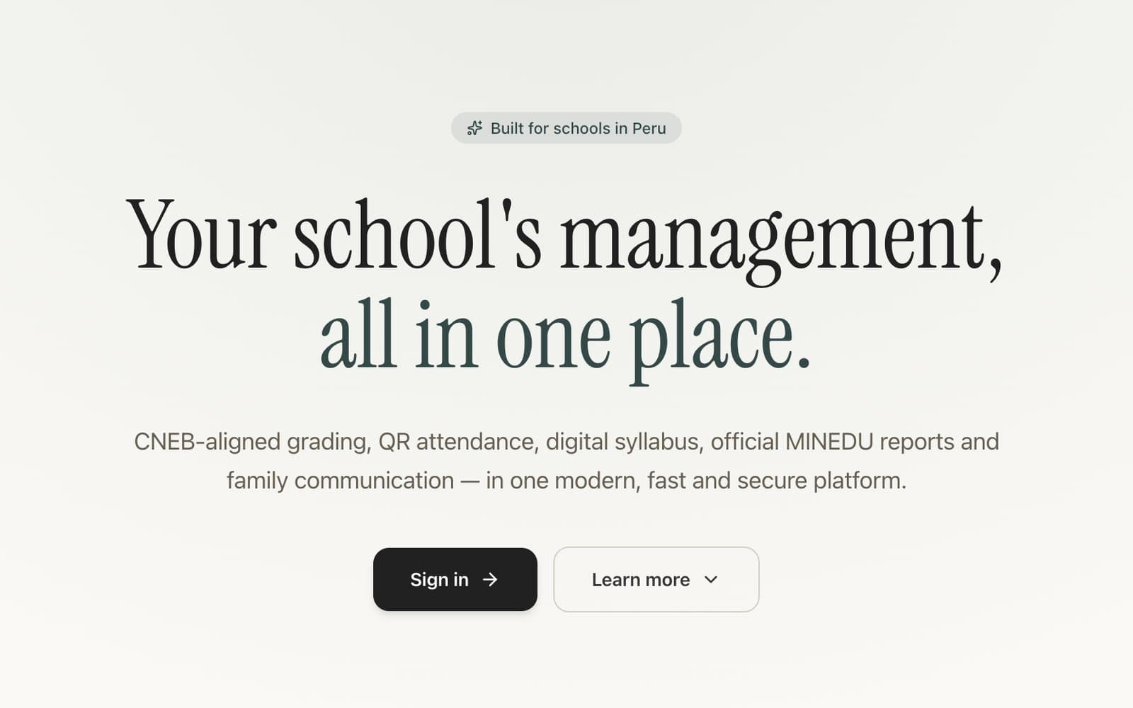 Skoluna home page: your school's management, in one place